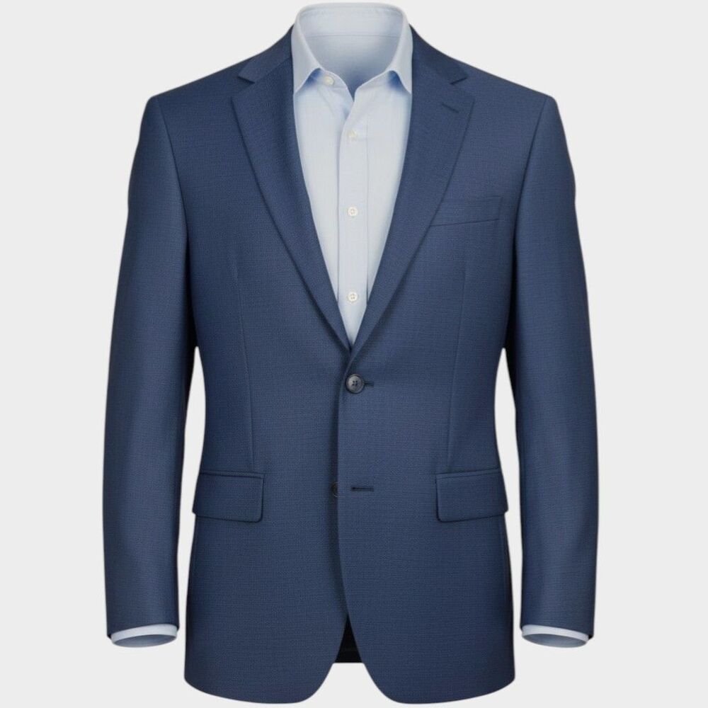 JOS A BANK Mens Navy Blazer Sport Coat Two Button Suit Jacket 40R Wool Slim fit